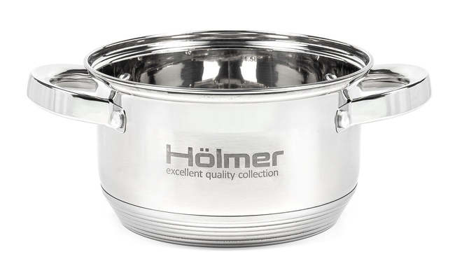 Набор посуды Hölmer СS-1452-SS (2 кастрюли с крышкой 2л/3,8л) R_18002 фото