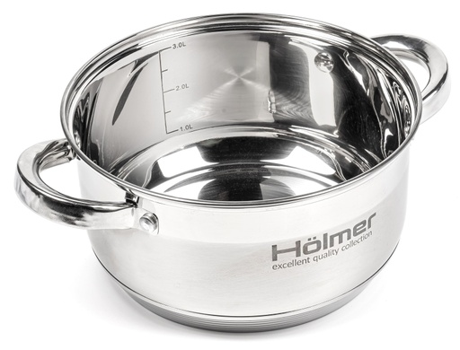 Набір посуду Hölmer CS-1651-SS (3 каструлі з кришкою 2л/2,7л/3,8л) R_18003 фото