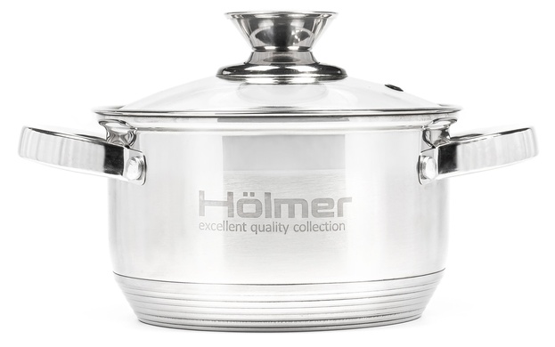 Набір посуду Hölmer CS-1651-SS (3 каструлі з кришкою 2л/2,7л/3,8л) R_18003 фото
