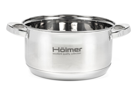 Набір посуду Hölmer CS-1653-SS (3 каструлі з кришкою 2,7л/3,8л/5л) R_18005 фото