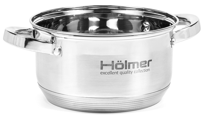 Набор посуды Hölmer CS-11252-SS (5 кастрюль с крышкой 2л/2,7л/3,8л/5л/6л, ковш с крышкой 1,5л) R_18014 фото